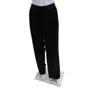 Kimberly Taylor Womens Drawstring Waist High-Rise Straight Pants Black Size L